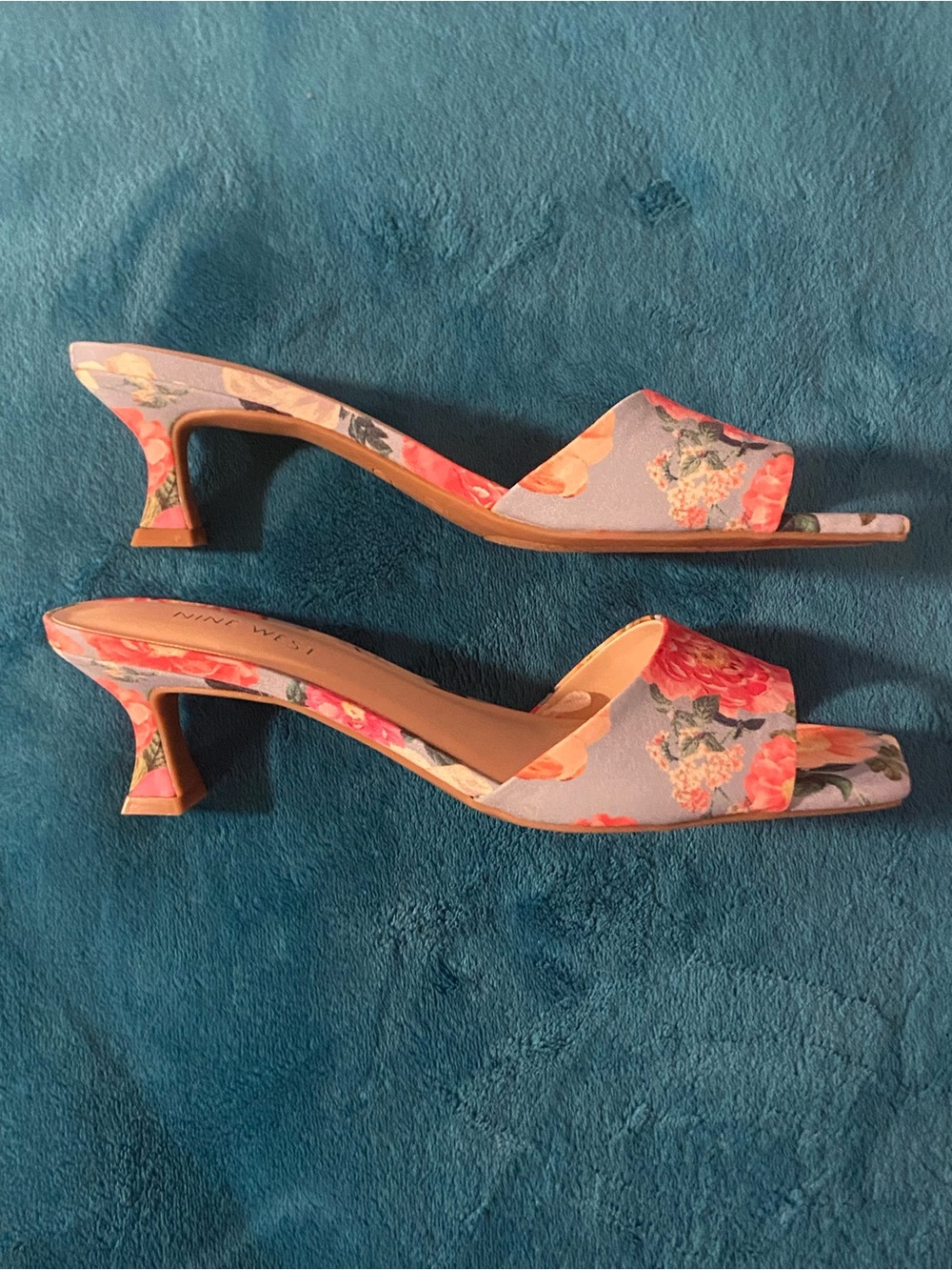 Colorful Floral Kitten Heels - Picture 3 of 5